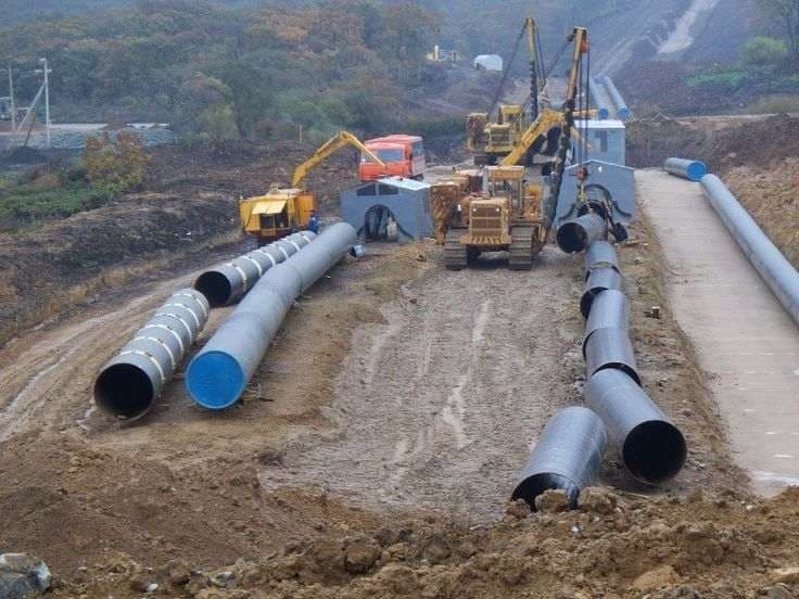 Pipeline laid across cleared agricultural land